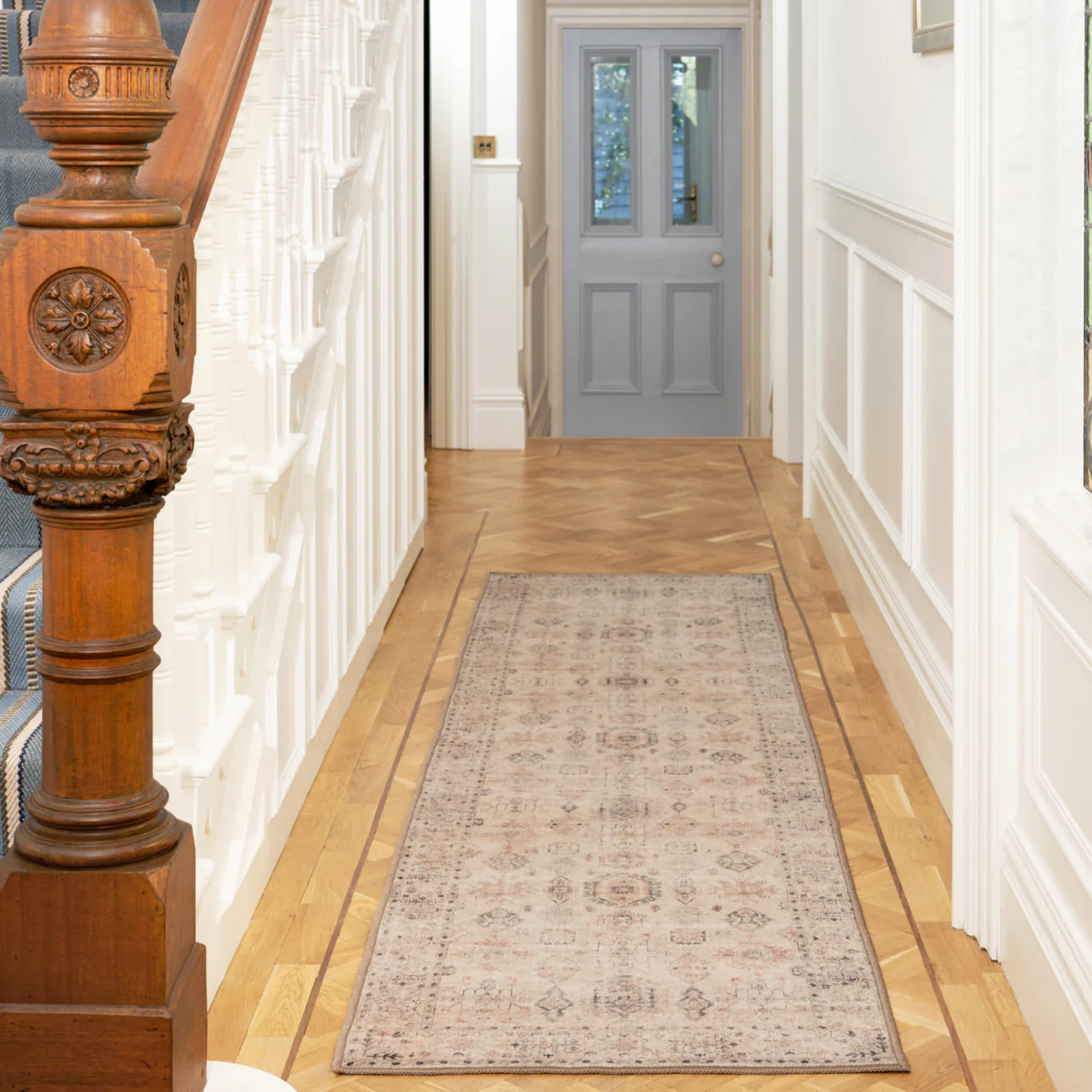 Soft Washable Cream Distressed Runner - Elnora - Image 3