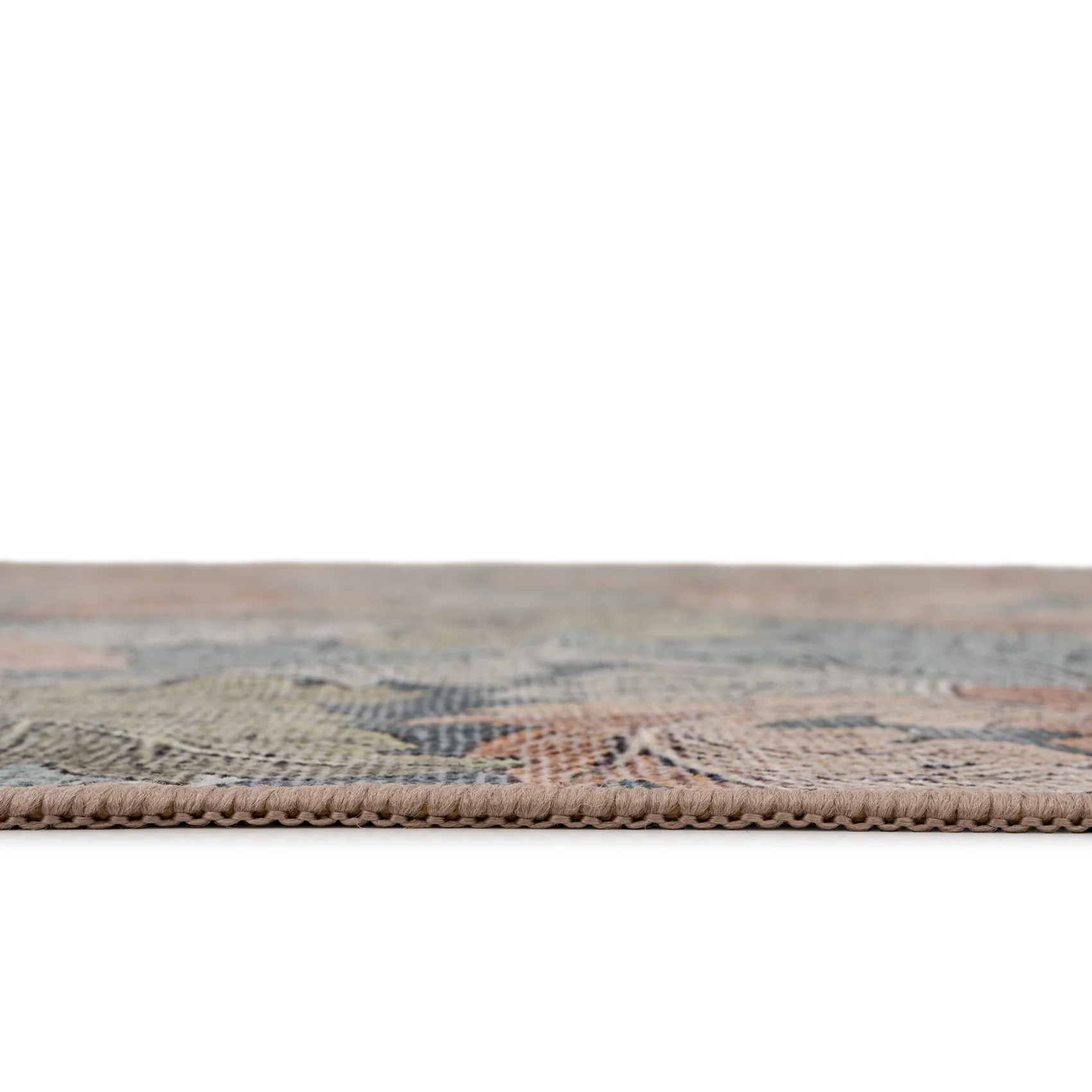 Soft Washable Green Leaf Print Runner - Sylvan - Image 7