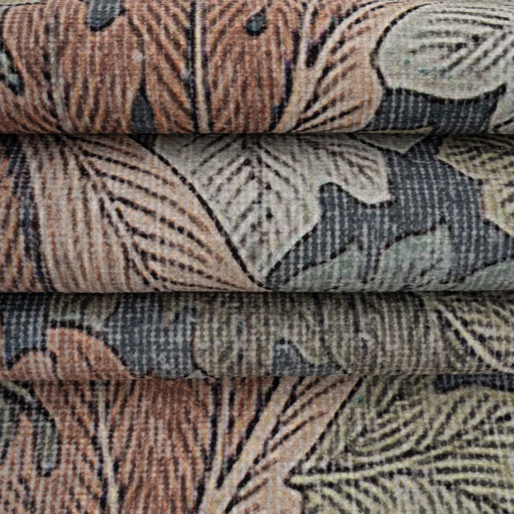Soft Washable Green Leaf Print Runner - Sylvan - Image 4
