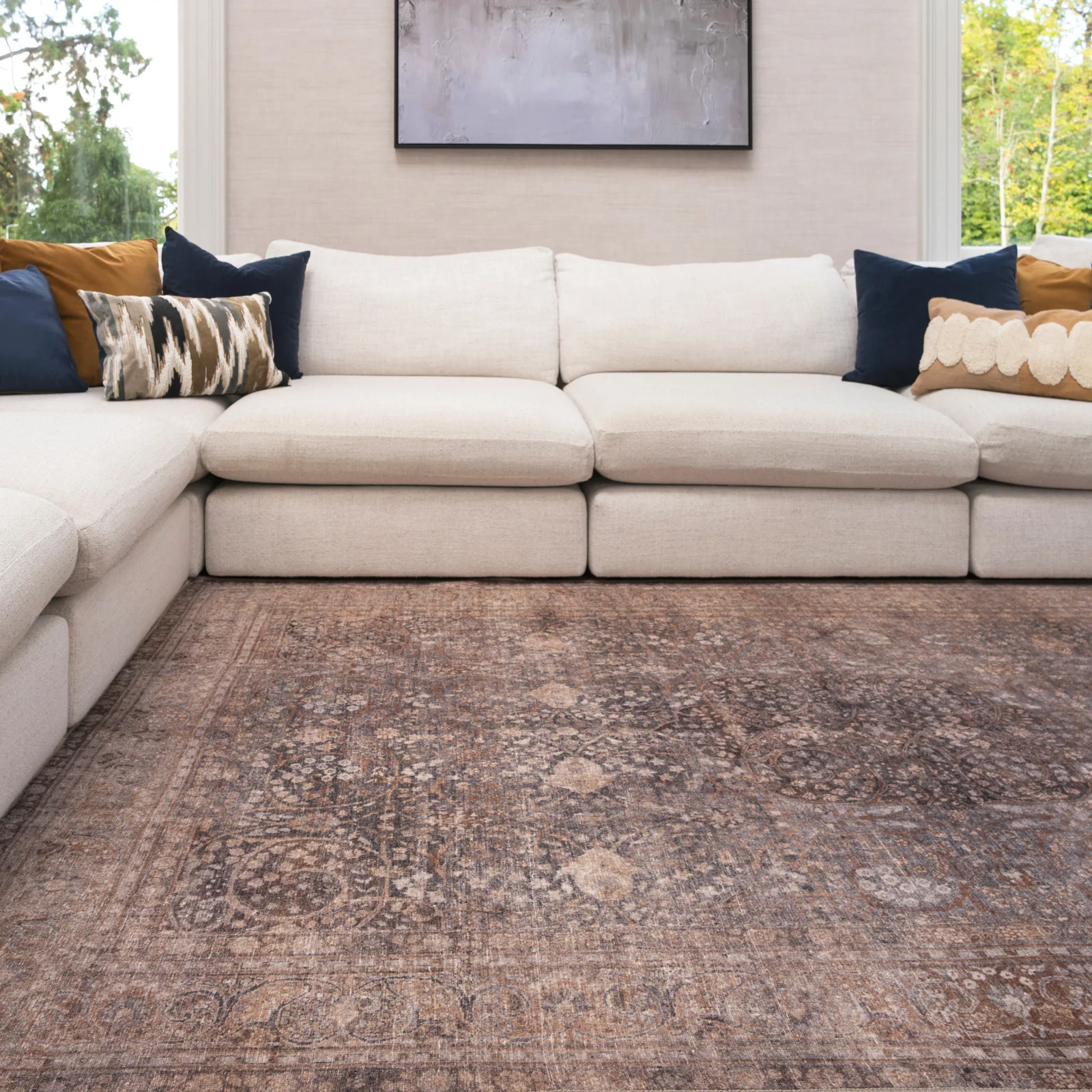 Soft Washable Heritage Brown Rug - Winnie - Image 4