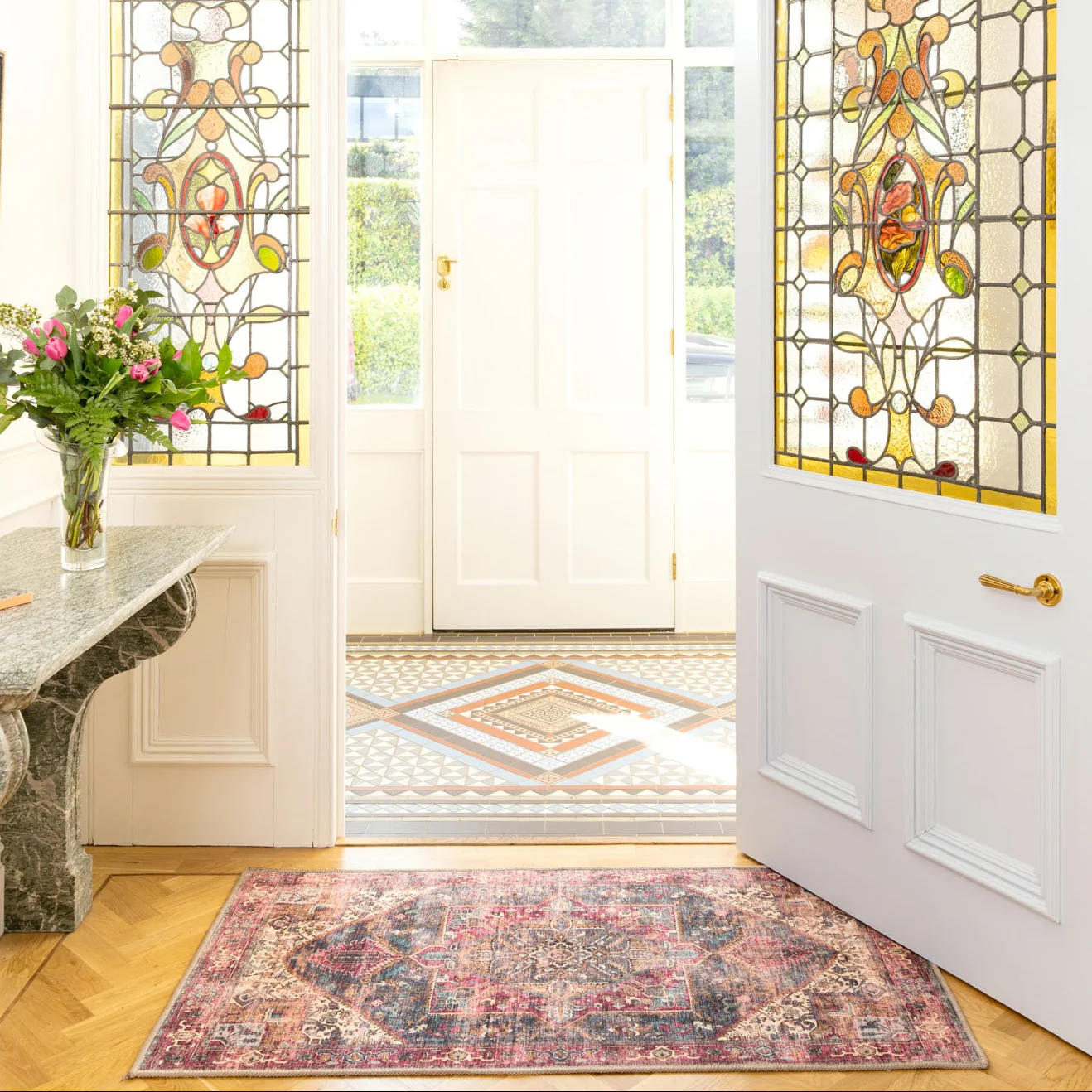 Soft Washable Multicolour Bathroom Mat - Delphine - Image 4
