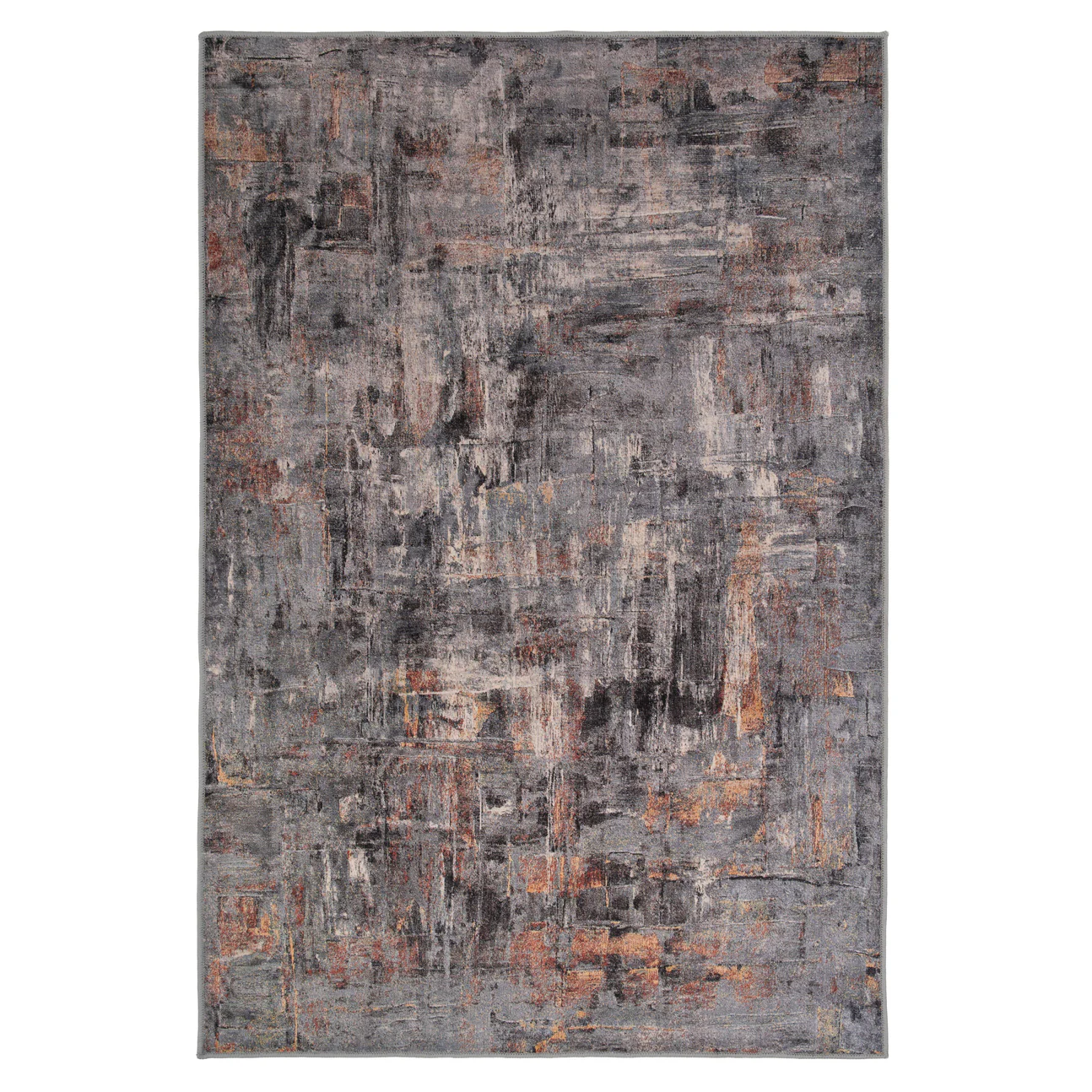 Soft Washable Abstract Grey Rug - Tara