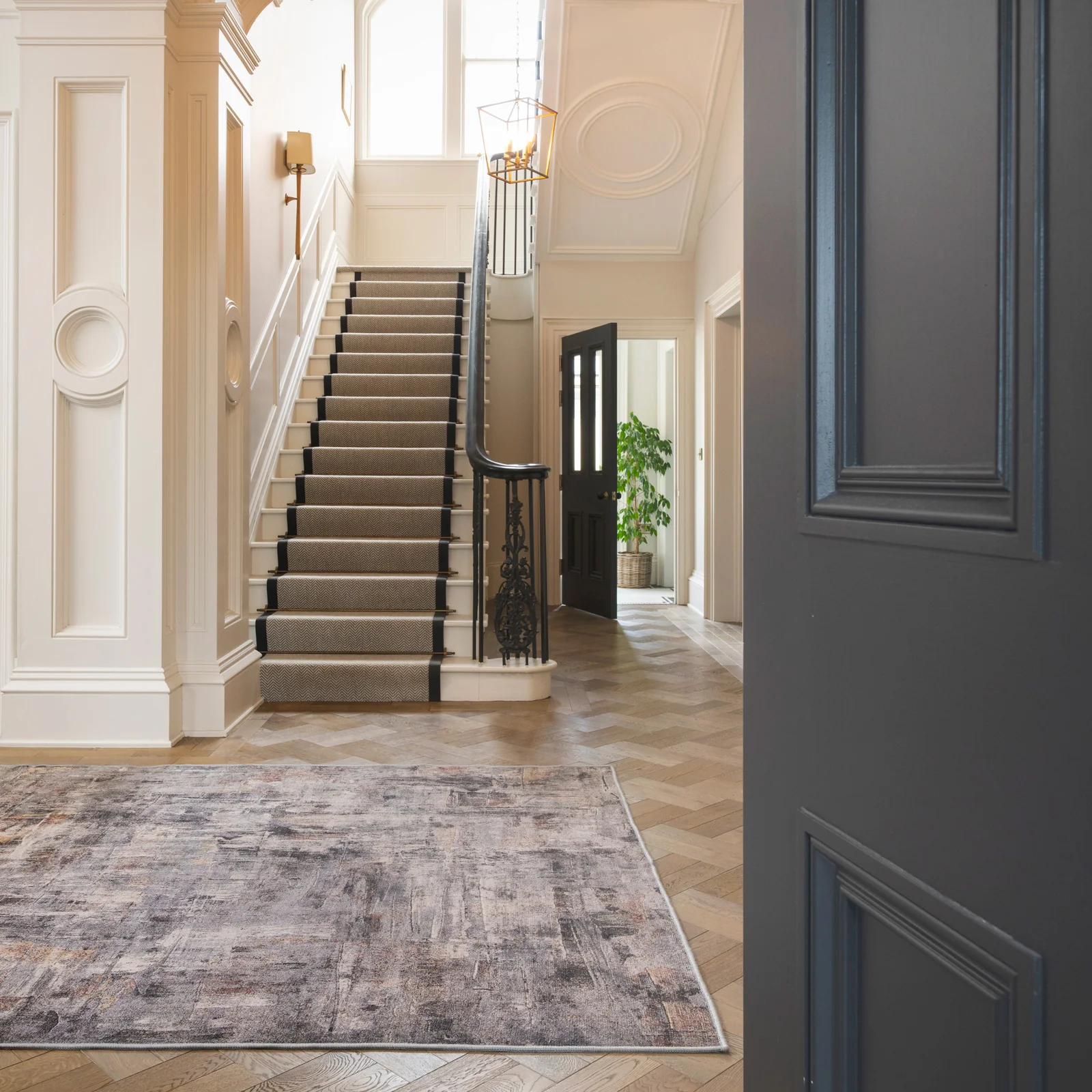 Soft Washable Abstract Grey Rug - Tara - Image 3
