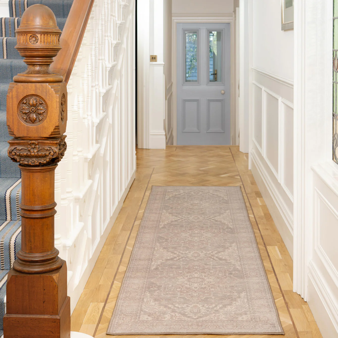 Soft Washable Vintage Beige Runner - Mariana - Image 3