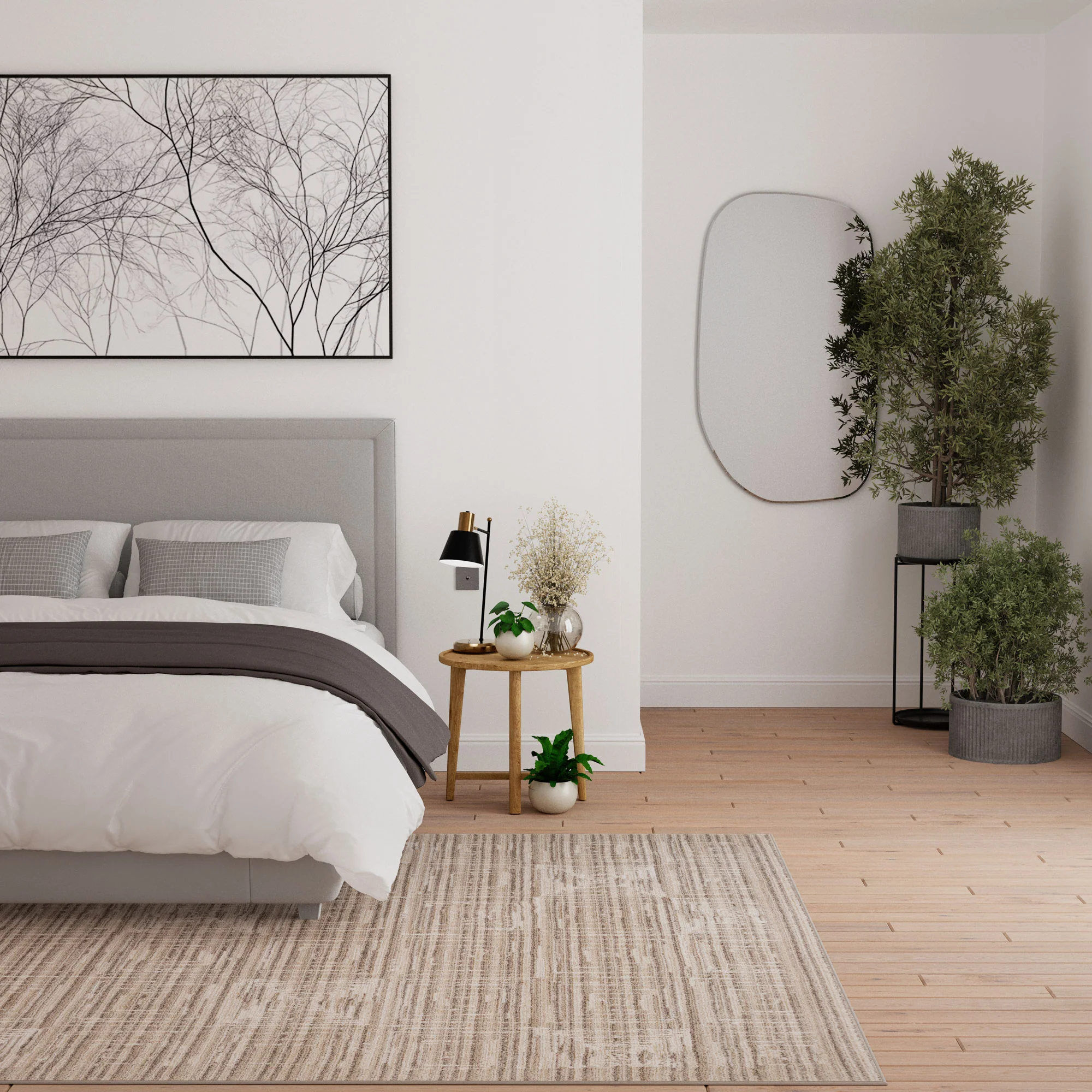 Subtle Beige Geometric Area Rug - Noah - Image 2