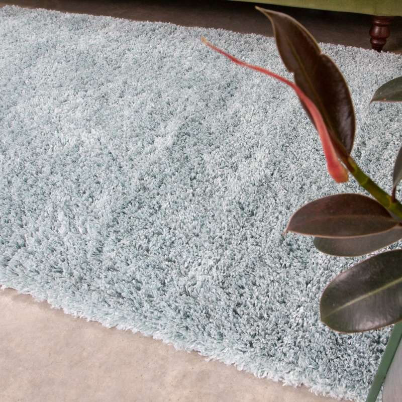 Soft Everyday Duck Egg Shaggy Rug - Image 3