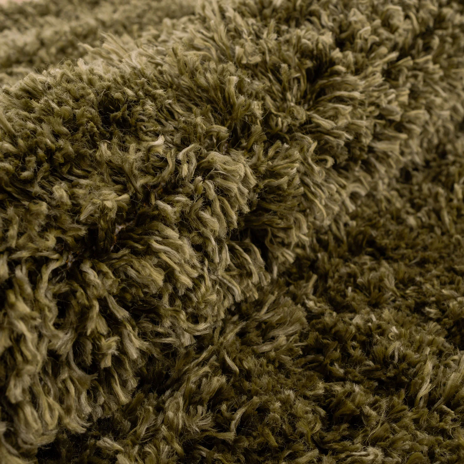 Soft Everyday Olive Green Shaggy Rug - Image 8
