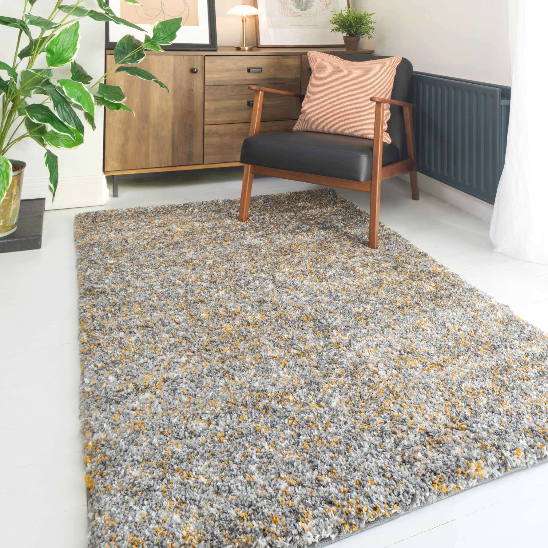 Super Soft Ochre Shaggy Runner Rug for Hallway - Image 3