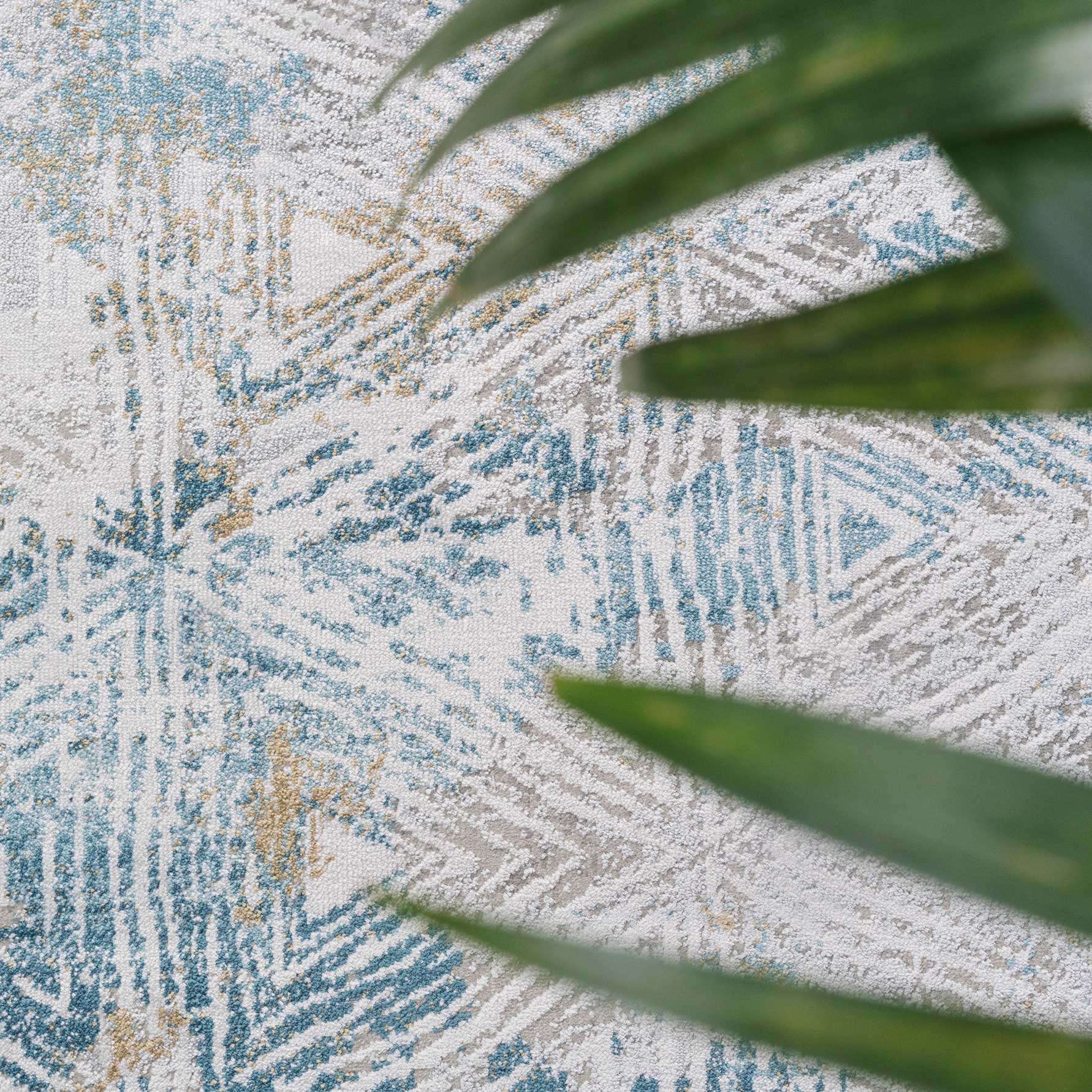 Teal Blue Cloudscape Hallway Runner Rug - Image 4