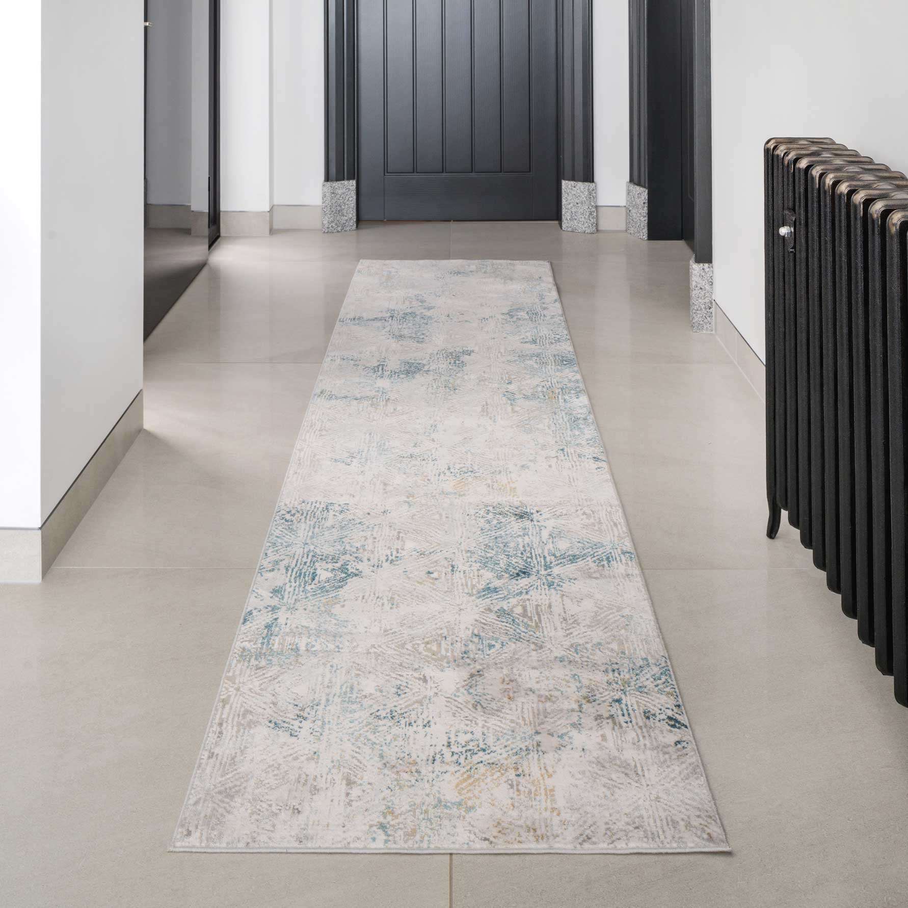 Teal Blue Cloudscape Living Room Rug - Times - Image 7