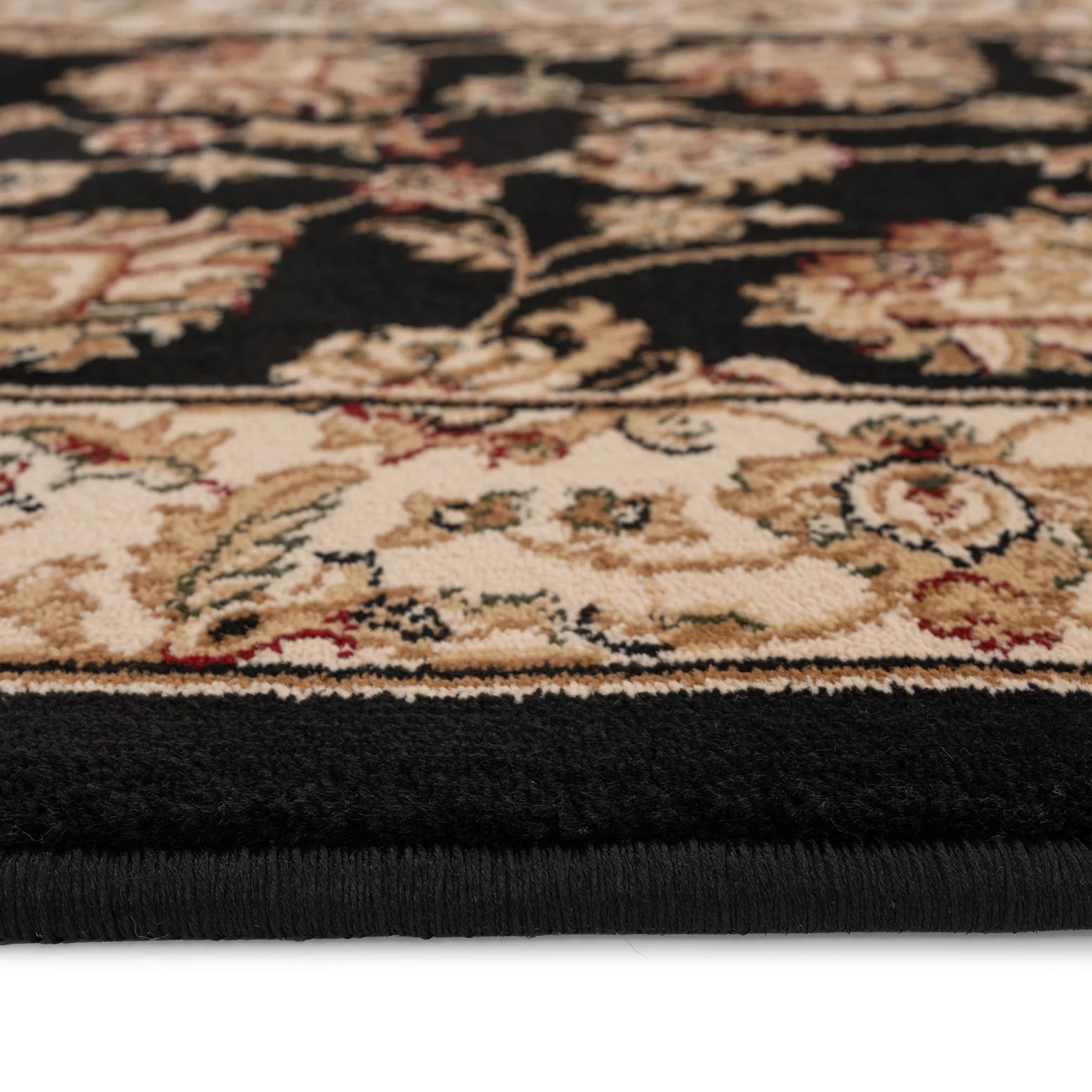 Traditional Black Floral Rug - Malaki - Image 7
