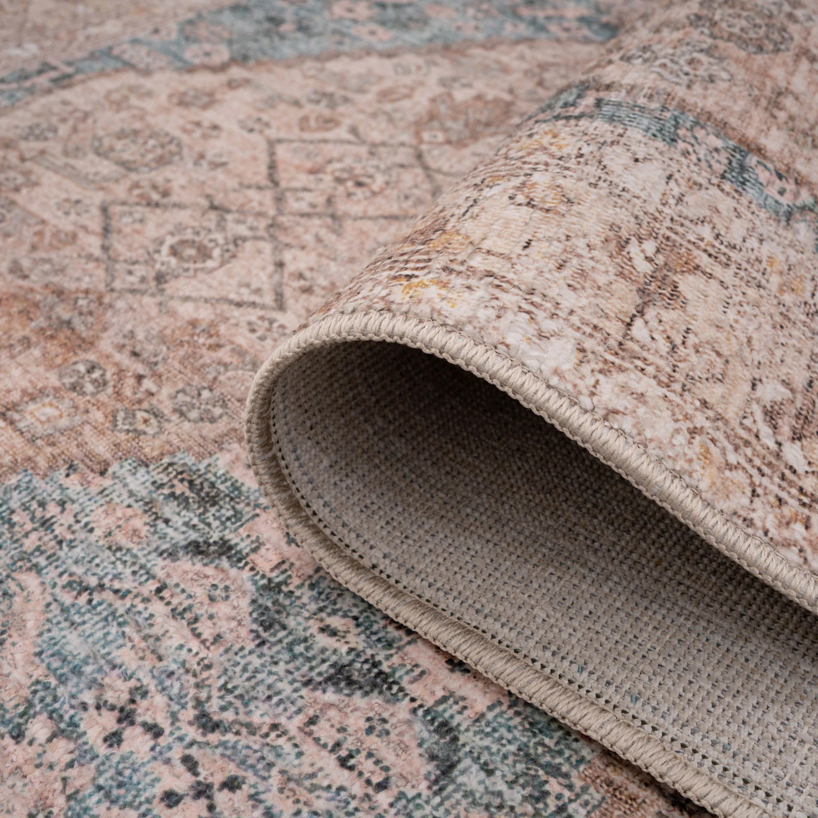 Vintage Blue Diamond Rug - Genevieve - Image 13