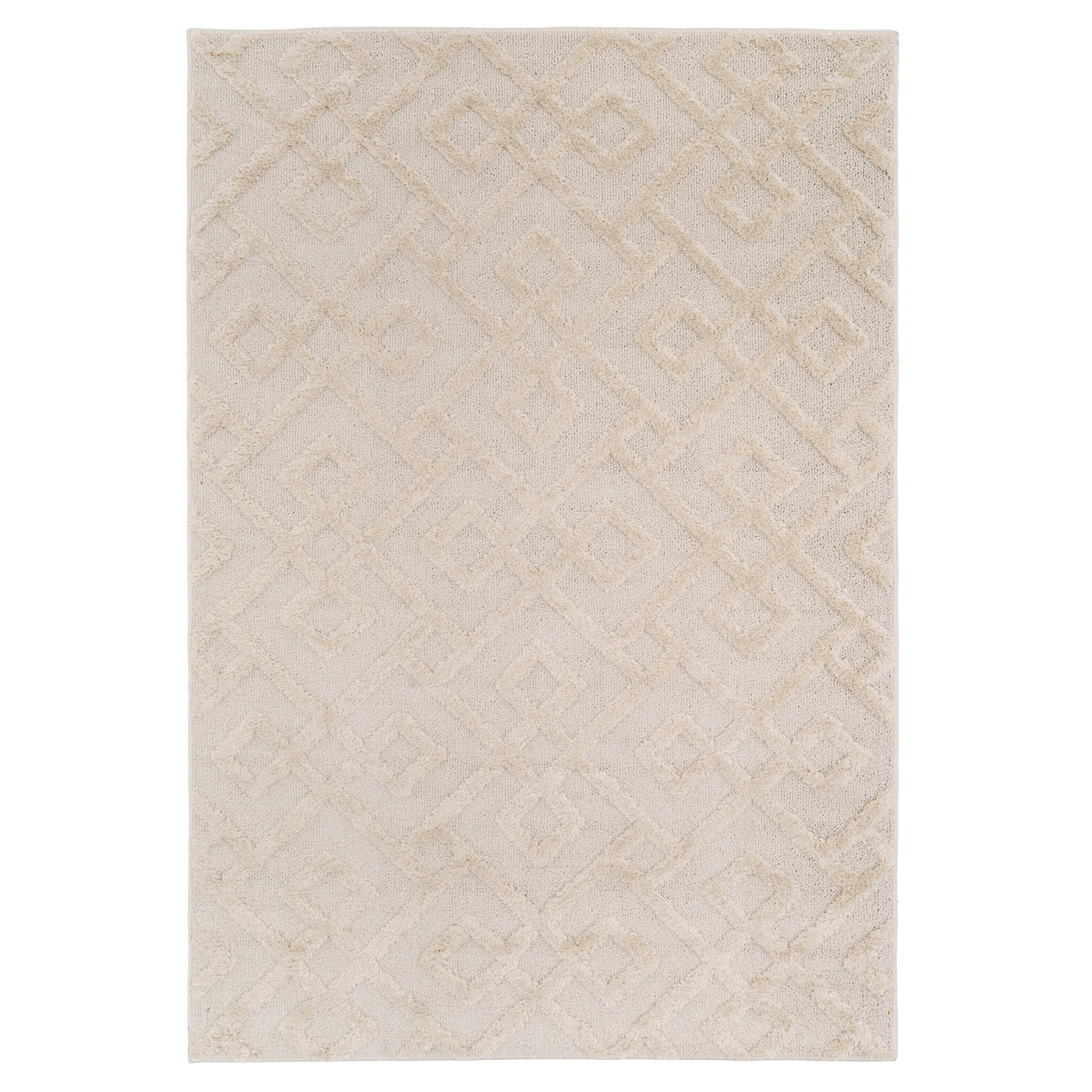 Warm White Interlocking Rug - Sade