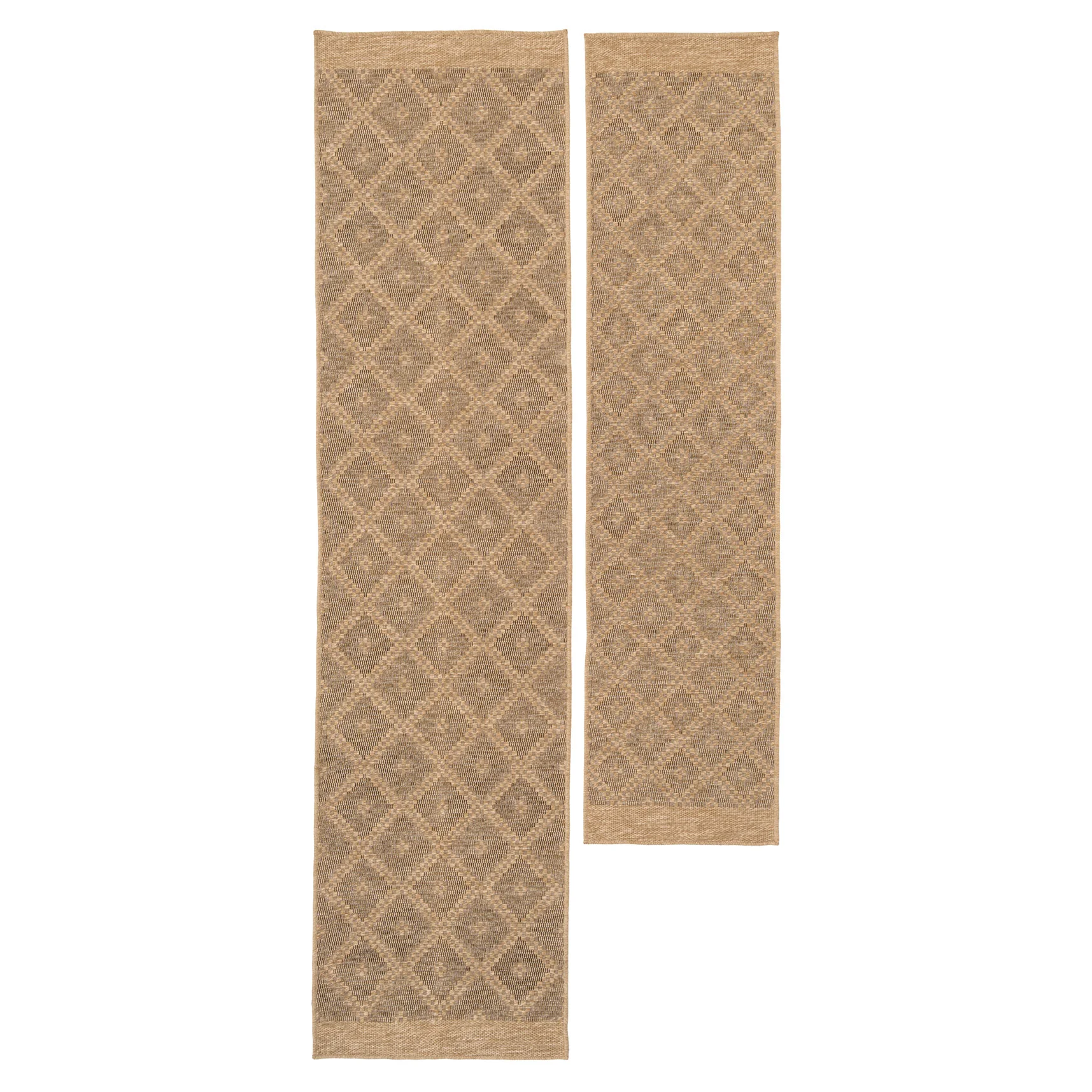 Washable Beige Diamond Jute Style Runner - Thea - Image 8