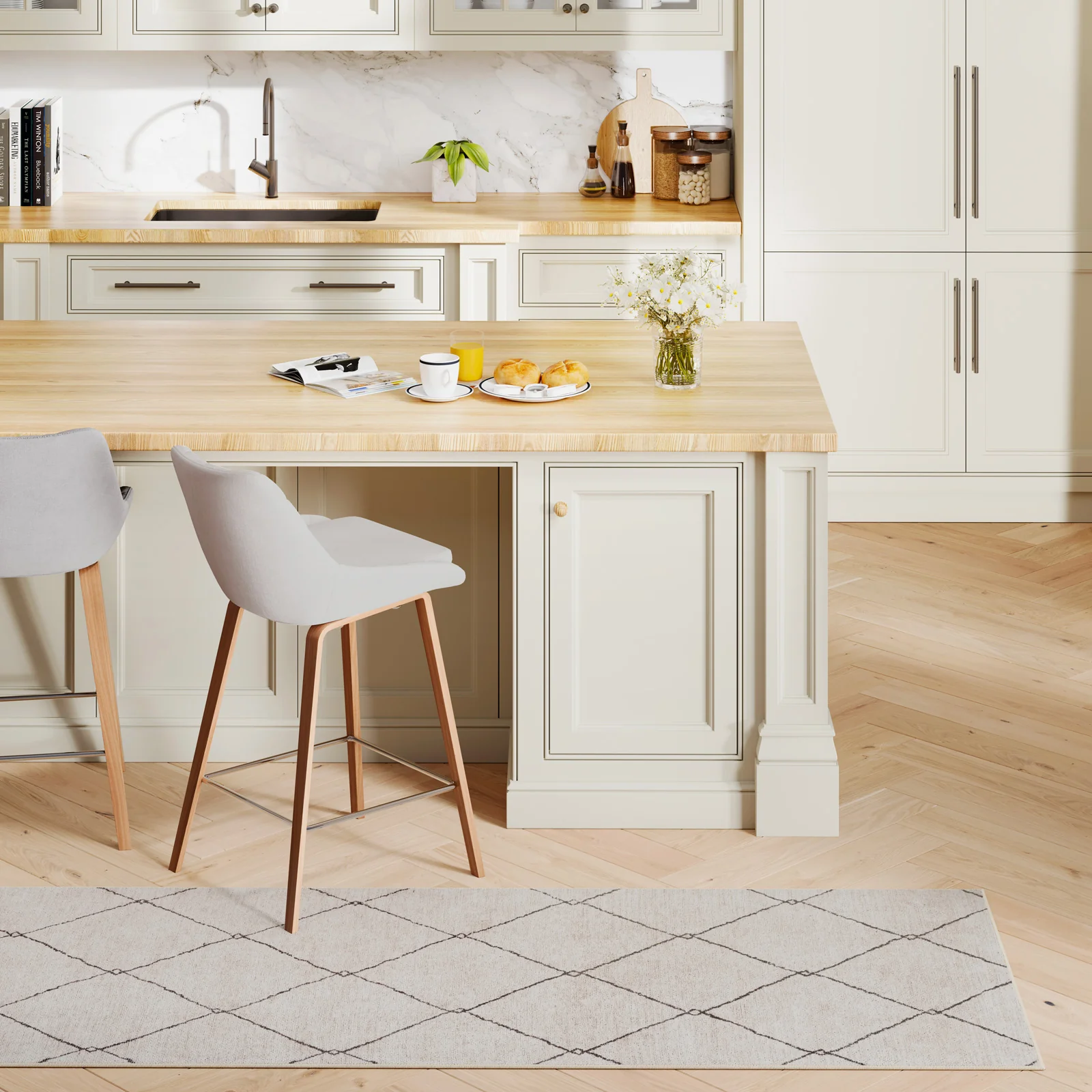 Washable Berber Trellis Runner - Sol - Image 5
