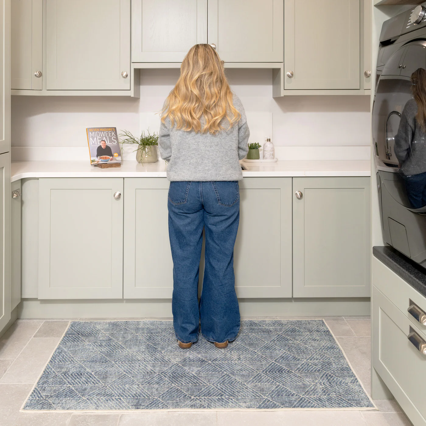 Washable Blue Kitchen Mat - Plato - Image 2