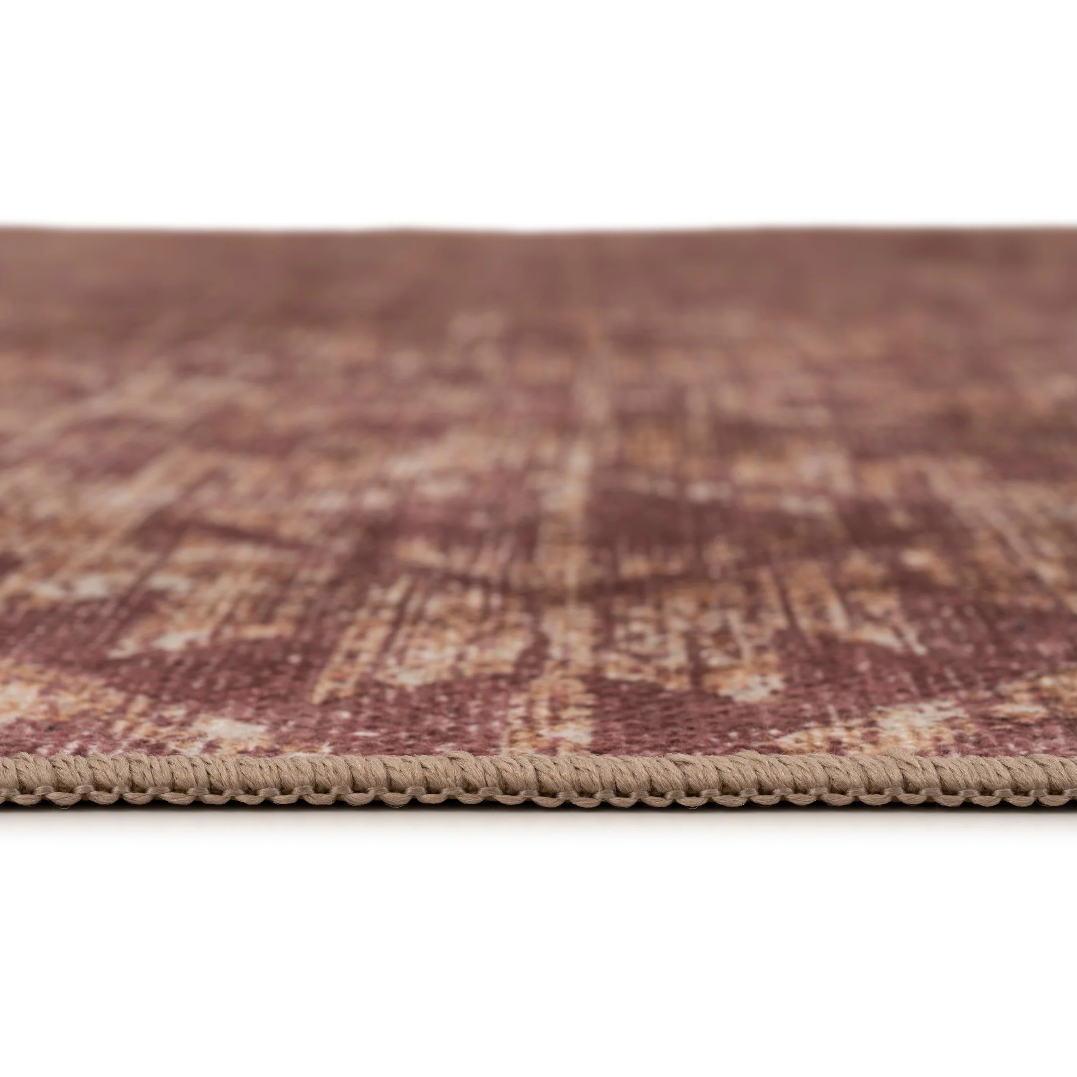 Washable Burgundy Diamond Rug - Avril - Image 5