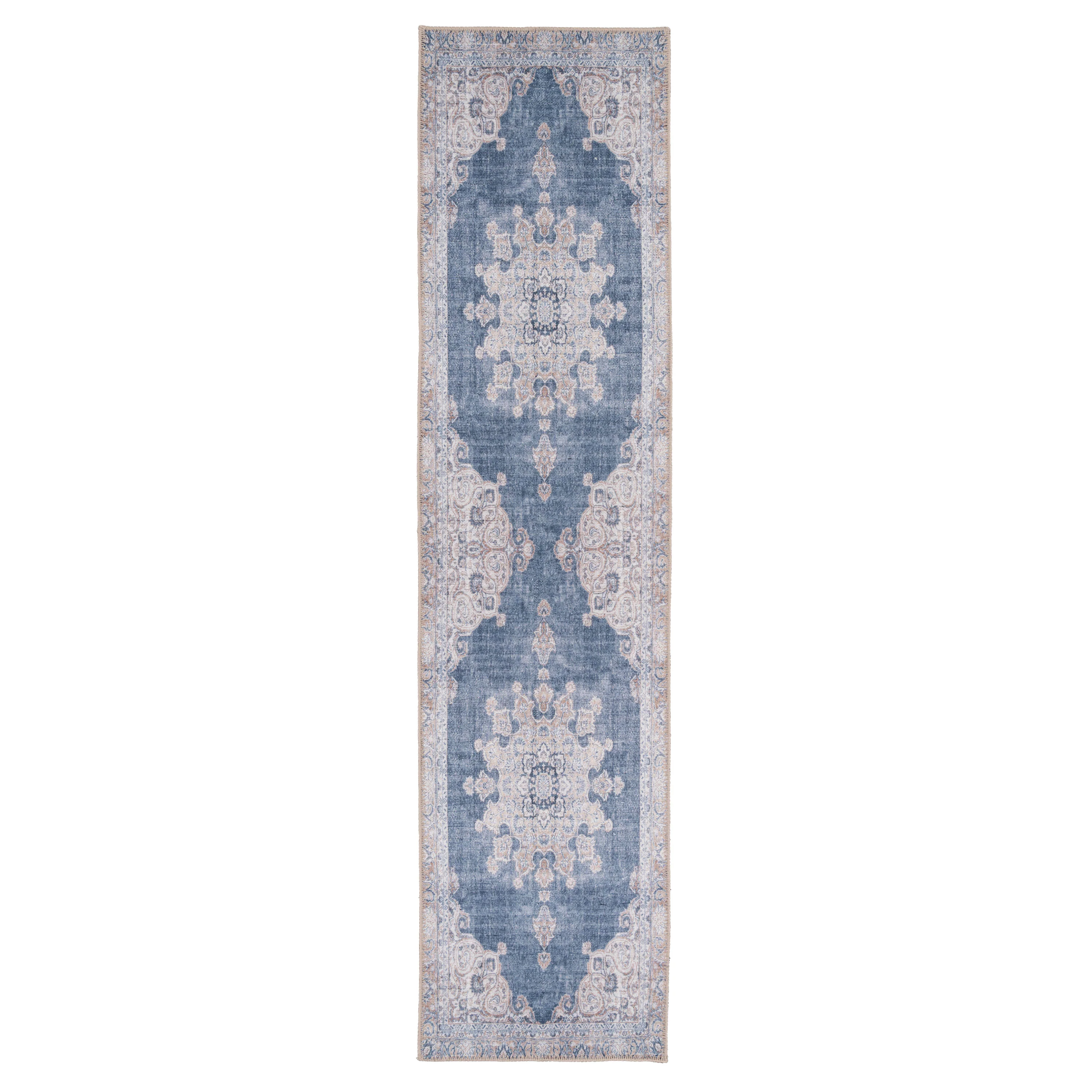 Flatwoven Washable Denim Blue Runner - Ballina