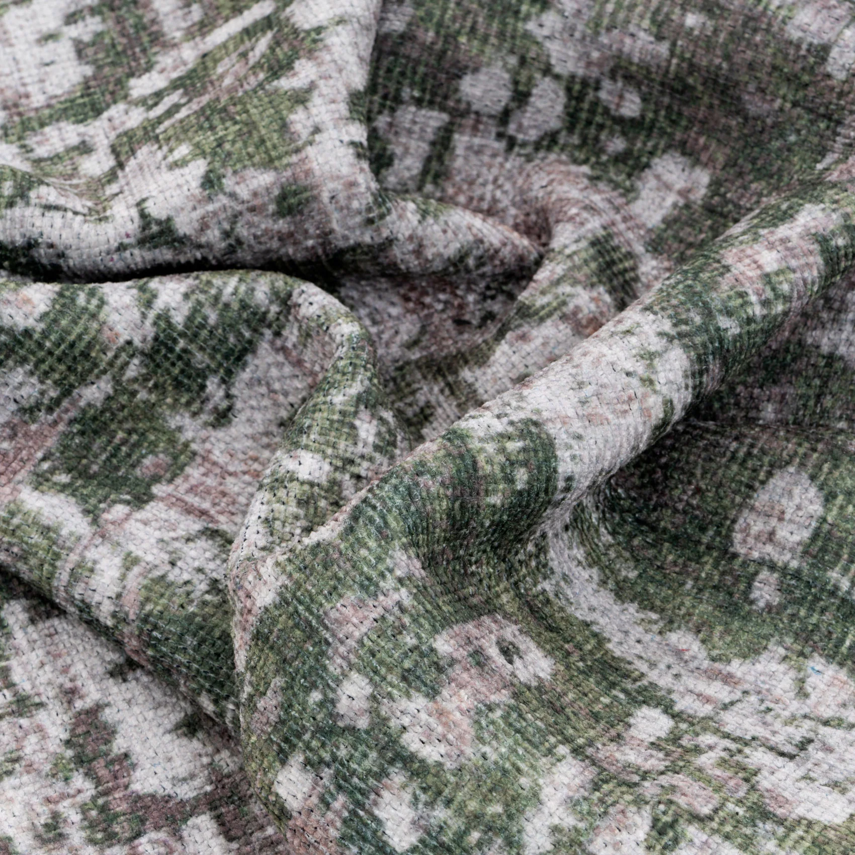 Flatwoven Washable Distressed Green Rug - Kale - Image 5