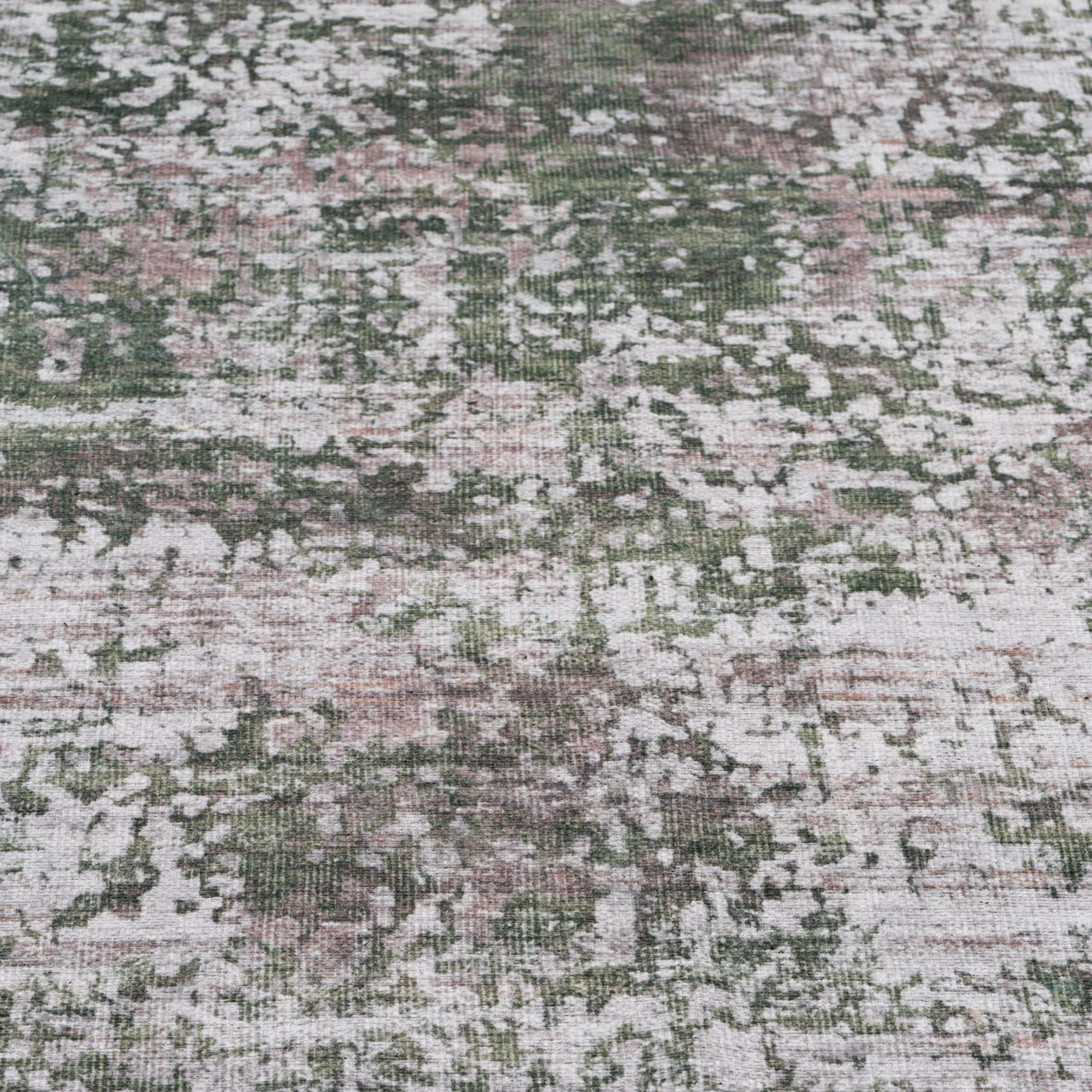 Flatwoven Washable Distressed Green Rug - Kale - Image 6