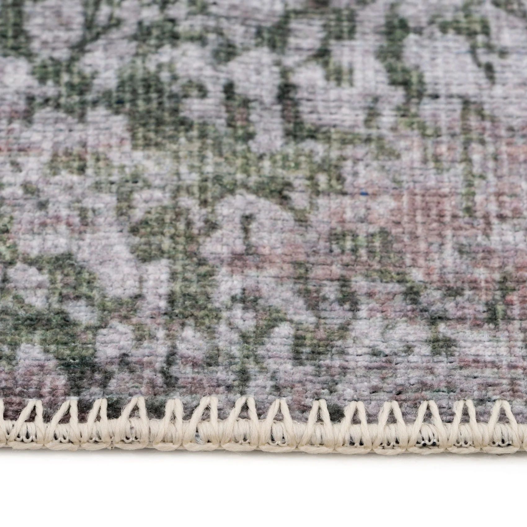 Flatwoven Washable Distressed Green Runner - Kale - Image 7