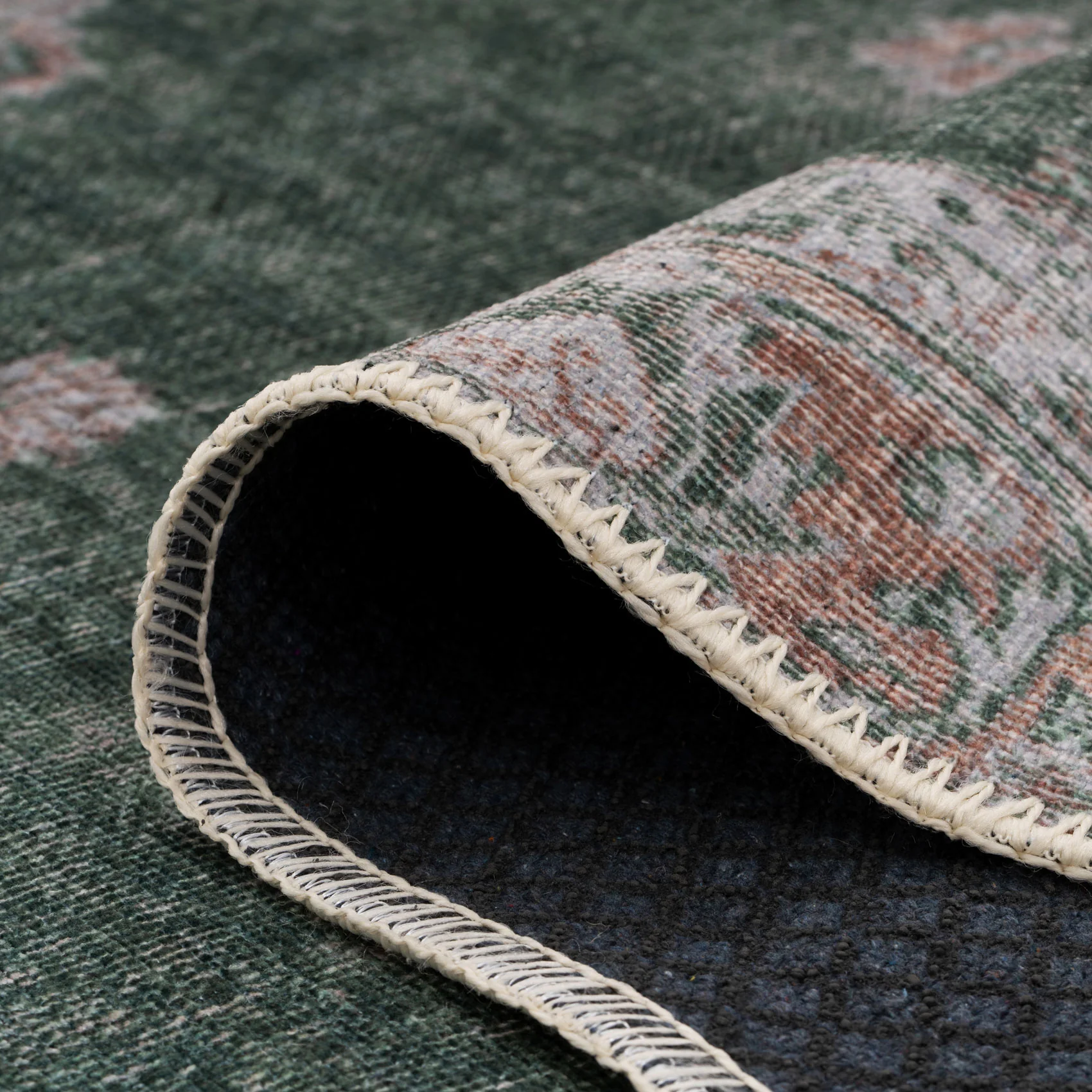 Flatwoven Washable Green Medallion Area Rug - Orion - Image 13