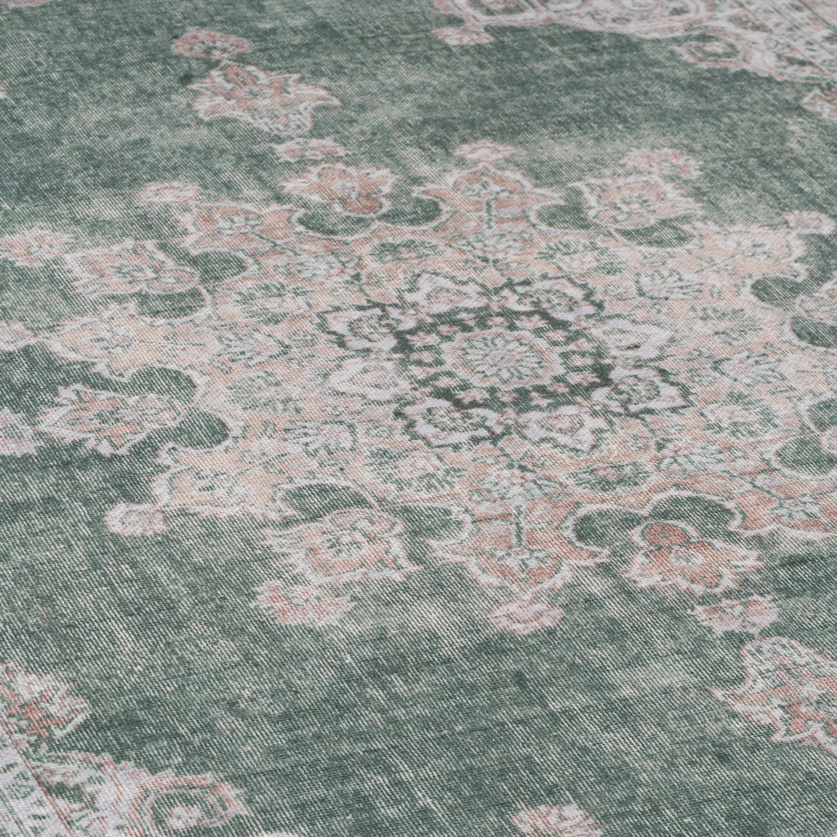 Flatwoven Washable Green Medallion Area Rug - Orion - Image 9