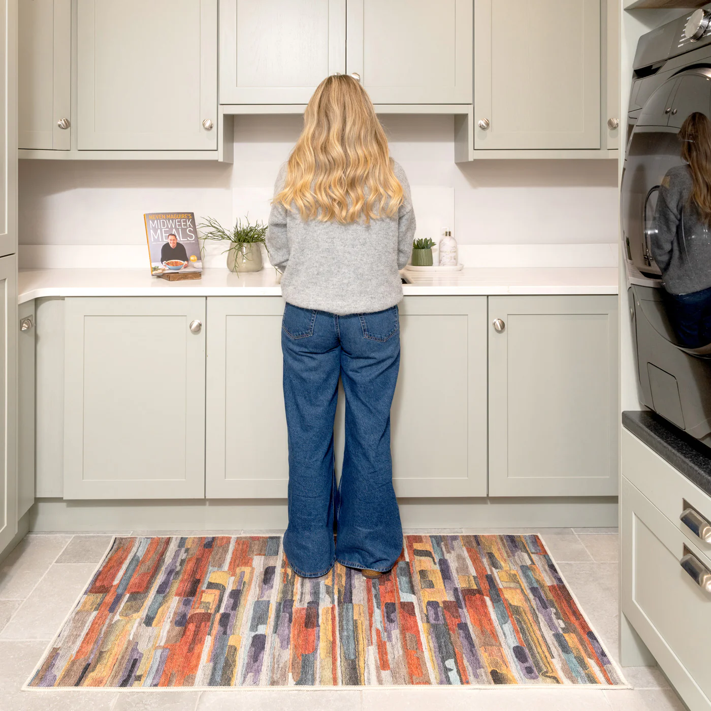 Washable Multicolour Kitchen Mat - Blur - Image 2