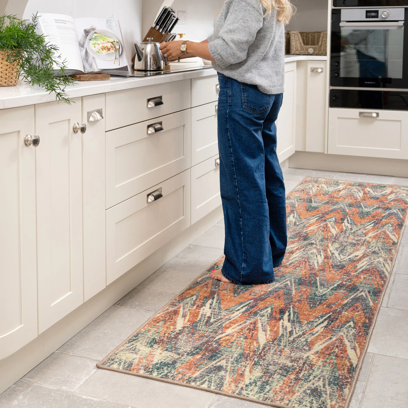 Washable Multicolour Zig Zag Rug - Ziggy - Image 16