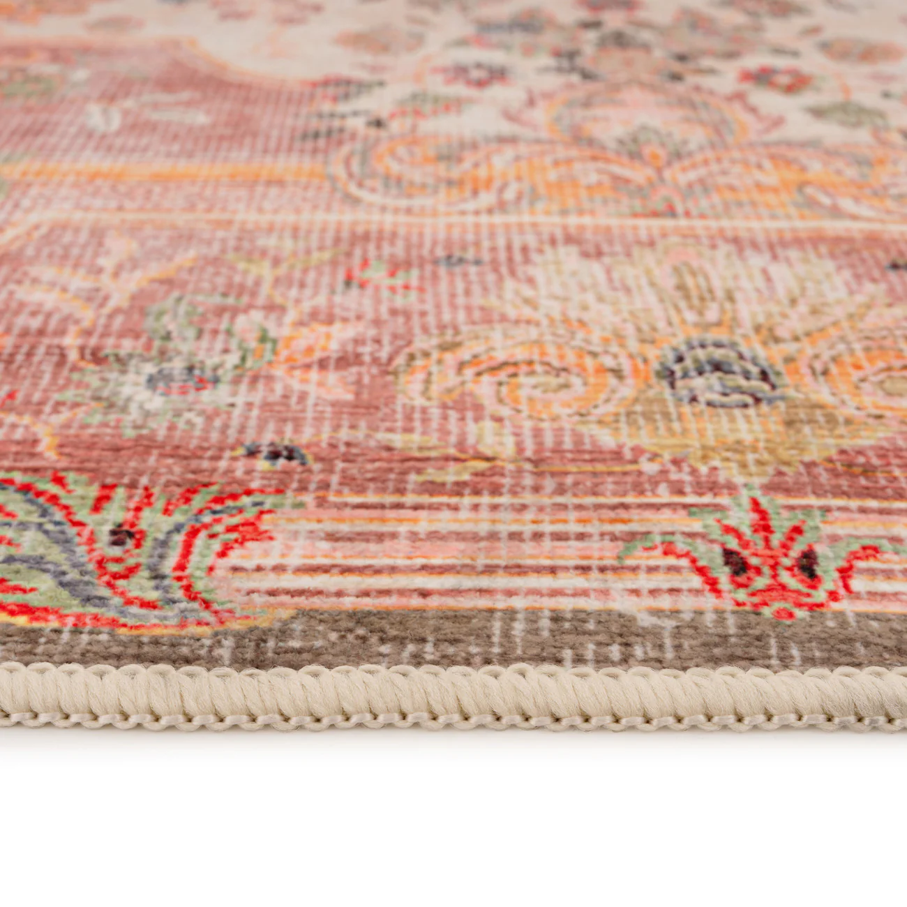 Washable Pink Medallion Rug - Dusk - Image 13