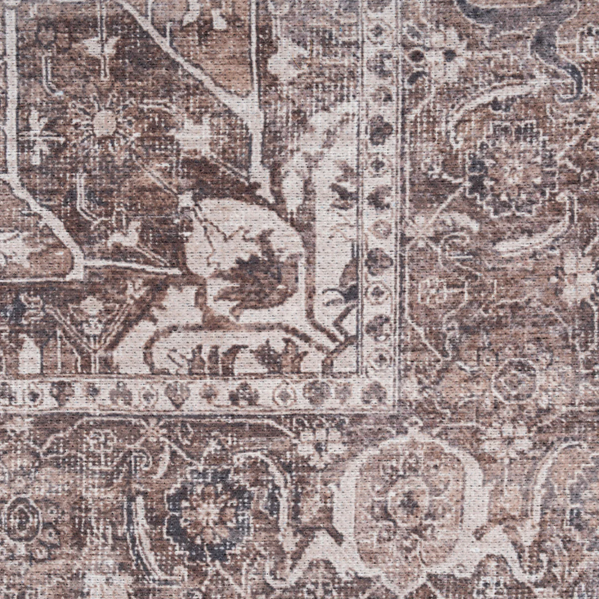 Washable Vintage Brown Beige Rug - Lois - Image 6